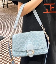 閒置全新COACH蔻馳Soft Tabby26香布蕾牛仔布手袋