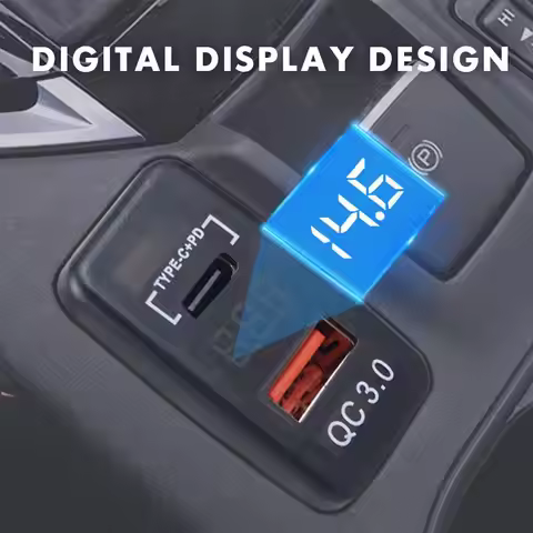 USB C Car Charger PD QC3.0 Dual USB Car Charger Socket 12V 24V Phone Charge Power Adapter for Toyota