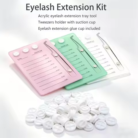 Magnetic Acrylic Eyelash Extension Pallet Lash Tile Holder 100 Glue Cups Tweezer Stand Mapping Board