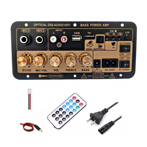 A01E-Bluetooth Digital Amplifier Board With Optical Audio Input Karaoke Amplifier Home/Car Subwoofer
