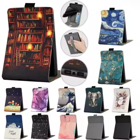 SMART For Amazon Kindle 2024 2022 Case Hand Strap Flip Stand Cover For Kindle Paperwhite 12th 11th G