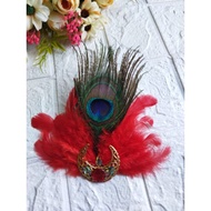 Synthetic peacock feather brooch. feather brooch for stage accessories. javagayu accessories