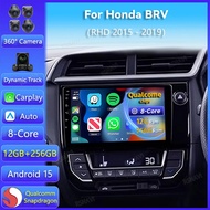 Android 15 Car Radio For Honda BRV RHD 2015 2016 - 2019 Carplay Auto GPS Navigation 2K Screen Video 