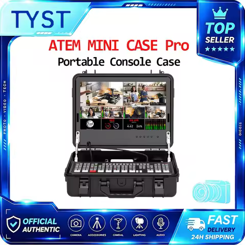 TYST VIDEO ATEM MINI CASE Pro Portable Production Console Case with Monitor Design for Blackmagic De