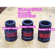 Kingtony 1/2 9/16 5/8 inch short black 12-sided cotton 1/2 inch tube tip 453016S 453018S 453020S