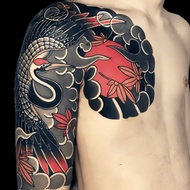 Colorful Crane Tattoo Sticker Full of artistic flair，Dark Party Trend Hot Item Water Spray Instant A