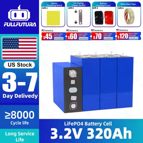 Lifepo4 3.2V 320Ah Lithium Ion LFP Cell 8000Cycle Grade A for RV Camping Golf Cart Boat Solar Home E