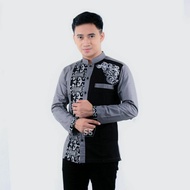 HITAM Sturdy Shirt With Batik Motifs For Men's Muslim Clothing In Black And Gray