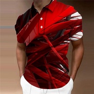 Men's Polo Shirt Golf Shirt Graphic Prints Geometry Turndown Yellow Red Blue Purple Orange Outdoor S