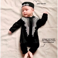 YANCSHOP Cute Baby Boy Boy Aqiqah Peci Jumper Shirt koko BLACK PANTHER / BEARD Sarkoci fahri aziz ko