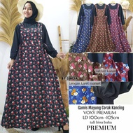 Gamis Polos Mayung Kombinasi Kancing Lengan Karet ( Real Pick ) Motif BUNGA Mawar Ld 100-105CM