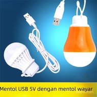 5V USB LED Bulb - Power Bank Compatible Emergency Light, 5W/7W with 1.5m Silicone Cord for Street Ve