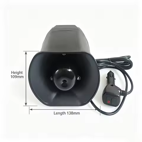 DC12V 40W France Siren 2 Tones Horn Emergency Car Ambulance Fire Truck Alarm with Cigar lighter Swit