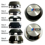 4pcs 60/64/65/68/69mm SSR Car Wheel Hub Caps Cover Center Cap Automoter Rim Chrome Logo Black Chrome Cap for SSR Wheel Rim