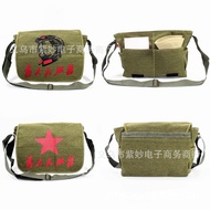 Beg lelaki viral beg lelaki sling bag beg lelaki Army Green Nostalgic Schoolbag Lei Feng Red Army On