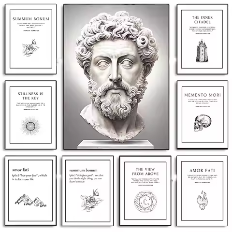 Stoicism Inspire Quotes Motivational Poster Canvas Printing Modern Stoicism Quotes Wall Art Picture
