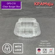 [2000pcs/carton] OPS-C10 - Clear Burger Box - Bakery Disposable Plastic Clear, BENXON