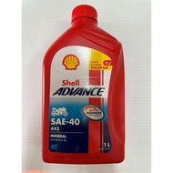 SHELL Advance AX3 SAE-40 4T Mineral Engine Oil / Minyak Hitam (1L) [Ready Stock]