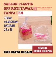 Sablon Plastik Bungkus Roti Tawar ukuran 25*35 cetak 1 warna