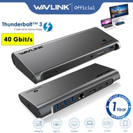 WAVLINK Thunderbolt 3 Docking Station with 85W Charging 4K DisplayPort USB 3.0 Ports SD Card Slot, G