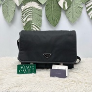 PRADA Re-Nylon Saffiano 黑色郵差包 單肩斜肩包