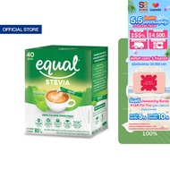 Equal Stevia หญ้าหวาน อิควล สตีเวีย ผลิตภัณฑ์ให้ความหวานแทนน้ำตาลจากหญ้าหวานธรรมชาติ ขนาด 40 ซอง 0 แ