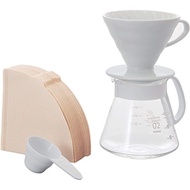 【HARIO】HARIO XVDD-3012W V60 Ceramic Dripper Set 02 White【Ship From JAPAN】