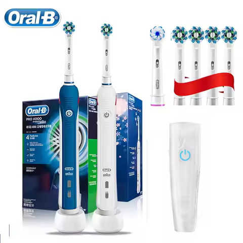 Oral B Electric Toothbrush Pro4000 Adult Rechargeable Electric Tooth Brush with Pressure Sensor Wate