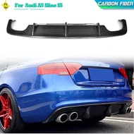 Carbon Fiber Rear Bumper Diffuser Lip for Audi A5 Sline S5 Sedan Convertible Coupe 2012-2016 Non Sta