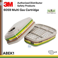 3M 6059 Multi Gas Cartridge / ABEK1 / CE & SIRIM / 6006 Cartridge Discontinued / Use with 6200 6502Q