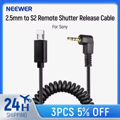 NEEWER 2.5mm to S2 Remote Shutter Release Cable, Compatible with Sony A1, A9 II, A9, A7R V/IV, A7S I