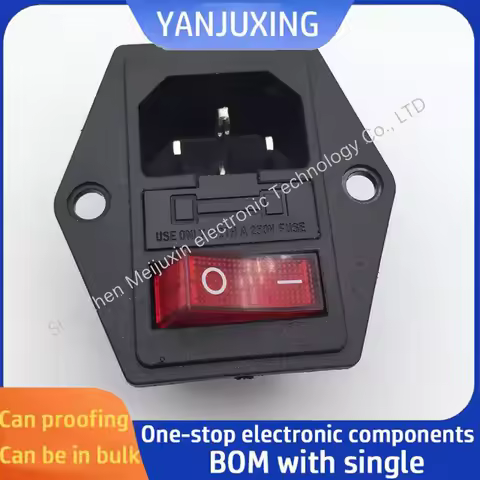 1~5pcs/lot Power socket AC-14-F19 Three-in-one with switch fuse holder 10A250V