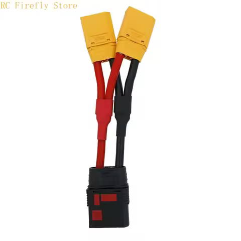 QS8 Anti-Spark Connector 1 Female to 2 Male Amass XT90 Plug 10AWG 100mm Parallel Y Wire Harness For 