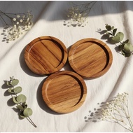 9cm teak wood coaster/
