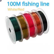 100M fishing line main line/sub line white/red imported nylon line platform nylon fishing line fishi
