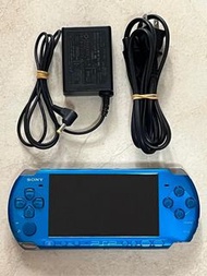 日版 PSP SONY PLAYSTATION PORTABLE PSP-3000 SPARKING  BLUE CONSOLE WITH BATTERY PSP-100 TRANSFORMER 原裝藍色主機 （無改機）附電池 充電器