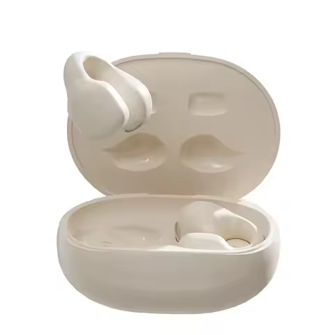 TWS Wireless Earphone Bluetooth 5.4 Bone Conduction Earbuds Clip Ear Music ENC Call Noise Reduction 
