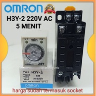 Omron H3Y-2 Timer/h3y2 220vac 5min 5a plus 8pin socket