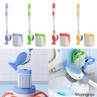 JoJo Cartoon Whale Long Handle Toilet Bowl Brush and Holder Bathroom Toilet Brush