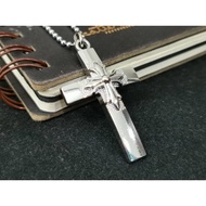 Alloy Chrome Hearts Cross men's pendant with 2.5mm ball chain necklace