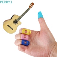 PERRY1 4pcs/set Guitar Fingertip Protectors, Solid Color Rubber Thimble Silicone Finger Guards, Durable Non-Slip Sewing Cooking Tool Guitar Accessories Ukulele