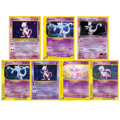 PKM Proxy Cards 1996 1st Edition MEWTWO/ROCKET S MEWTWO Toys Hobbies Collectibles Game Collection PT