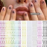 Letter Manicure Laser Sticker 26 English Uppercase Lowercase Letter 3D Three-Dimensional DIY Adhesiv
