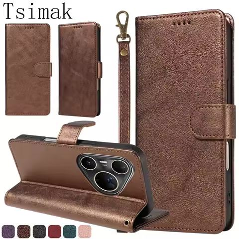 Leather Case For Huawei Pura 70 80 90 Pro Max Nova 5T 8i 9 10 11 SE 12 Lite 12S 14 Y70 Plus Y90 Flip