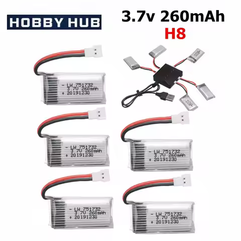 3.7V 260mAh Lipo Battery For Eachine H8 JJRC H2 H8 H48 H8 Mini RC Quadcopter Drone Spare parts 3.7v 