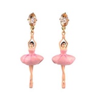Les Nereides—芭蕾圓舞曲粉色亮片耳環（夾式）