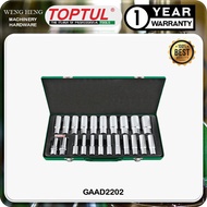 TOPTUL GAAD2202 - 22 pcs 1/2" DR 8 mm~32 mm FLANK DEEP SOCKET SET 6-POINT SATIN