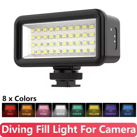 Action cam Diving Fill Light Waterproof LED Video Light For GoPro Hero 12 11 10 9 SJCAM AKASO EKEN D