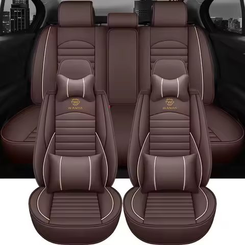 Universal Leather Car Seat Covers For BMW X4 Isuzu Dmax Peugeot 508 BMW E87 E65 VW Bora Hyundai Acce