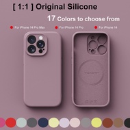 [1:1] Soft Liquid Silicone Phone Case for iPhone 14 Pro Max/14/14 Pro Wireless Magnetic Charge Case 